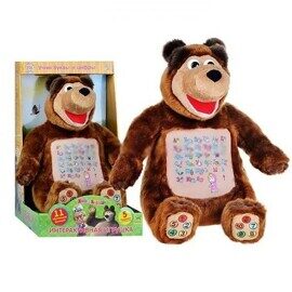 Музыкальная игрушка Мишка Учим буквы и цифры, интерактивный, Маша и медведь