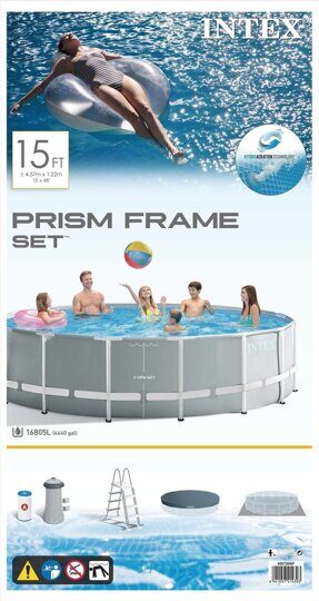 Бассейн каркасный Intex 26726  Prism Frame Pools 457x122 см + полный комплект
