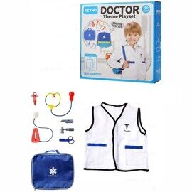 Игровой набор Доктор с халатом, набор доктора, сумка, KN 636