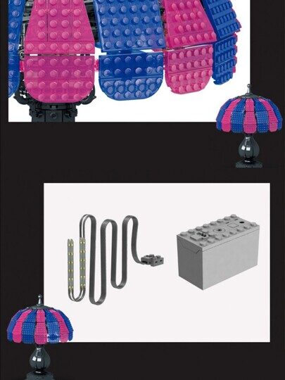 Конструктор Настольная лампа сине-фиолетовая со светом, Mork 031023