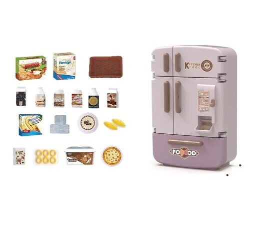 Детский холодильник, 25 см, 17 предметов, 2093, игровой набор