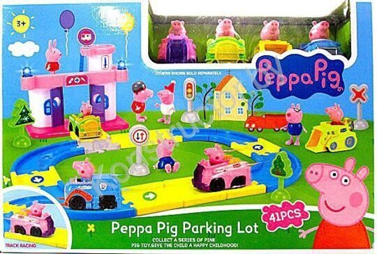 Свинка Пеппа Peppa Pig  Автодорога  XZ-366, в комплекте 4 героя на машинках