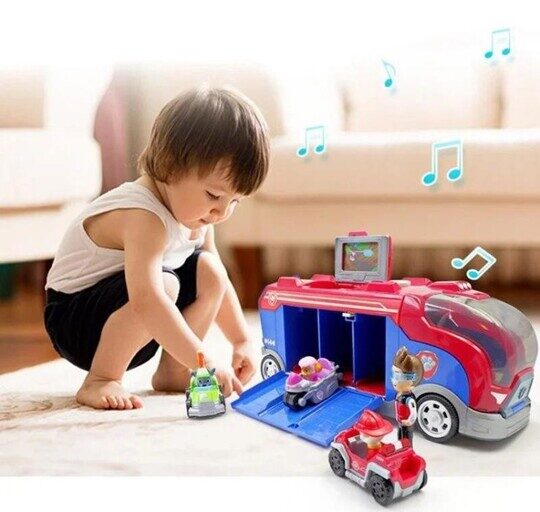 Игрушка Щенячий патруль Автобус, 3 щенка, Райдер, 909B, свет, звук