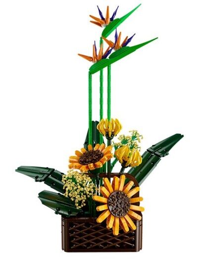 Конструктор Тропический букет цветов в горшке 1608 дет., MOULD KING 10024