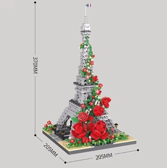 Конструктор Эйфелева башня с розами Balody 16409, 2551 минидет.