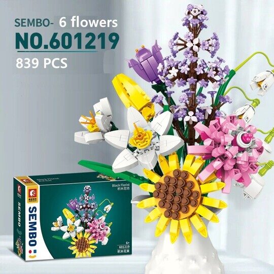 Конструктор Букет цветов 839 дет., Sembo 601219