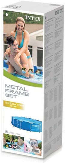 Бассейн каркасный Intex 28212 Metal Frame Pool 366x76 см с фильтрующим насосом