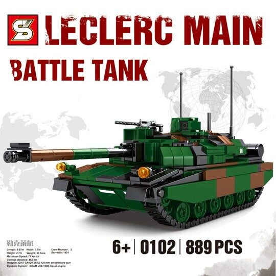 Конструктор Основной боевой танк Леклерк SY0102, 889 дет.
