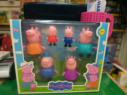 Свинка Пеппа набор фигурок, 6 героев Семья Пеппы, игрушки