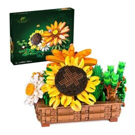 Конструктор Бонсай Подсолнухи и плющ 924 дет., Jie Star 9034