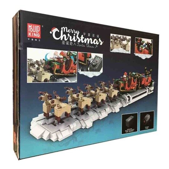 Конструктор Рождественские сани Санты с оленями, с мотором, 10015 Mould King