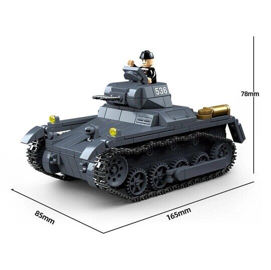 Конструктор немецкий танк Panzer 1 Type A, Quan guan 100274, 565 дет., аналог LEGO (Лего)