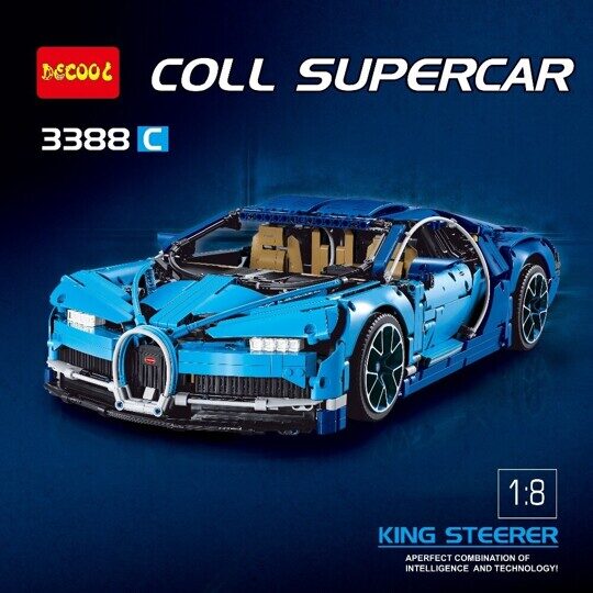 Конструктор Bugatti Chiron, 3388 Decool, синий, 3786 дет