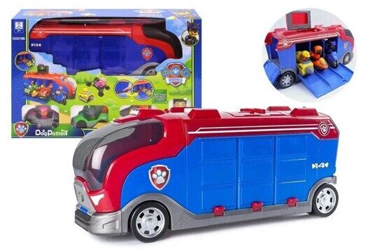 Игрушка Щенячий патруль Автобус, 3 щенка, Райдер, 909B, свет, звук