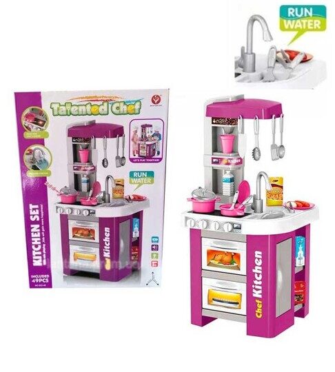 Детская кухня игровая Kitchen Set 922-49 с водой, светом и звуком, 49 предметов