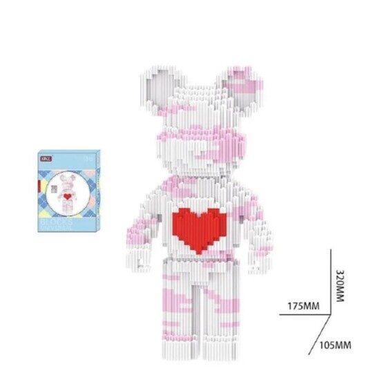 Конструктор 3 д Bearbrick, Мишка с сердцем, 3546 дет. 6434