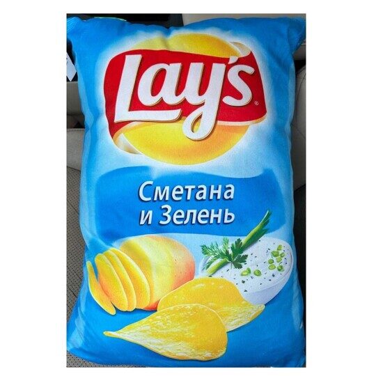 Подушка чипсы Лейс Сметана зелень, Lays 45 см