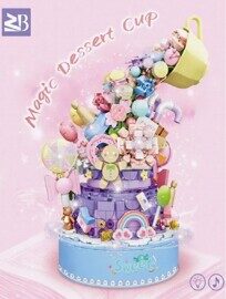 Конструктор Музыкальная шкатулка Цветы из чашки, свет, звук, 9159