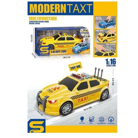Такси игрушка  js124d, инерционный, свет, звук
