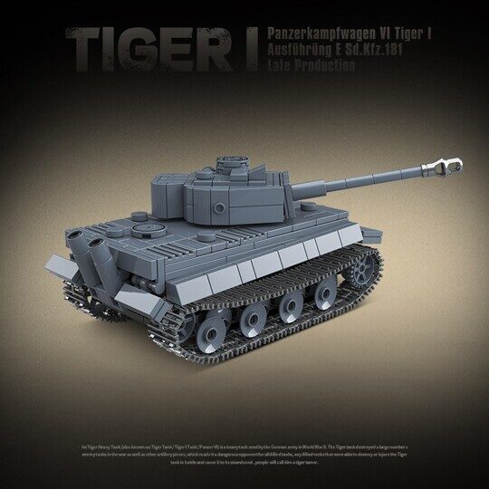Конструктор Немецкий тяжелый Танк Tiger 1, 503 дет., 100242 Quanguan