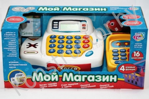 Детская касса с калькулятором и аксессуарами " Мой магазин" Joy Toy 7020, игра в магазин, игрушечная касса купить в Минске