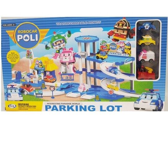 Паркинг гараж Робокар Поли 553-327, 4 этажа, спуски, домик, 4 героя