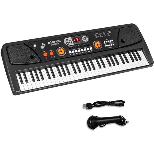 Детский синтезатор пианино Bigfun 61 клавиша с MP3, микрофон, от сети, BF-730A2