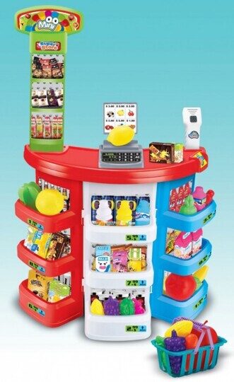 Детский Супермаркет, 38 предметов, сканер, 922-06, свет, звук, магазин