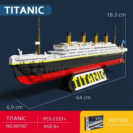 Конструктор Титаник 64 см, 1333 дет., Sembo Block 601187