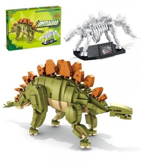 Конструктор Стегозавр и кости динозавра 2 в 1, Panlos 612004, Динозавры