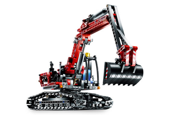 Конструктор Красный Экскаватор 2 в 1, King 90022, Техник