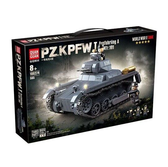 Конструктор немецкий танк Panzer 1 Type A, Quan guan 100274, 565 дет., аналог LEGO (Лего)