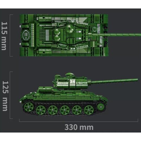 Конструктор Советский средний танк Т 34, 1006 дет., 66051