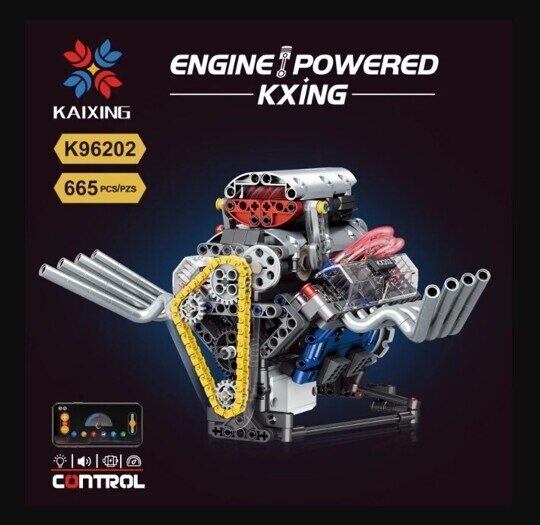 Конструктор действующий Двигатель Atmo V8, 665 деталей, K96202