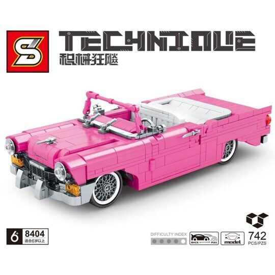 Конструктор Розовый ретро-кабриолет Chevrolet, SY 8404, инерционный, Креатор