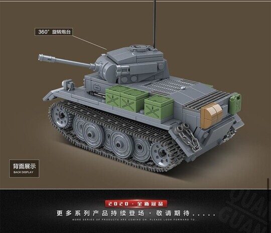 Конструктор Немецкий Танк Лукс Pz.Kpfw.II Ausf. L Luchs, 503 дет, 100100 Quan guan