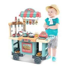 Детская кухня кафе фаст-фуд на колесах 008-958, 91 см, свет, звук