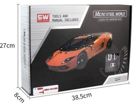 Металлический конструктор на пульте Steel World RC Lamborghini 001, 580 дет.