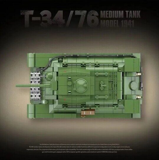 Конструктор Советский средний танк Т34/76, 1013 дет., 100276 Quan guan