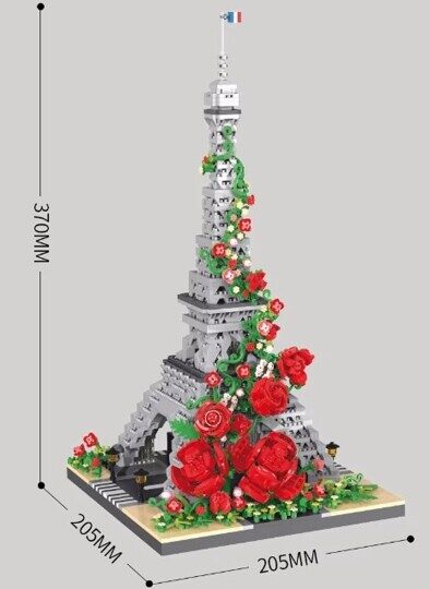 Конструктор Эйфелева башня с розами Balody 16409, 2551 минидет.