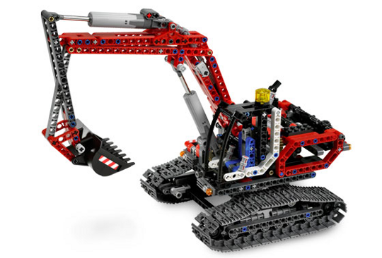 Конструктор Красный Экскаватор 2 в 1, King 90022, Техник