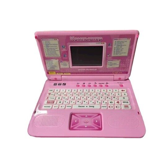 Детский ноутбук от батареек, 35 функций, русский/английский 7005 розовый