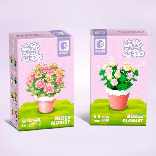Конструктор Цветы в горшке SEMBO 611058, 121 дет.