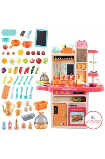 Высокая Детская кухня с водой, свет, звук, пар, яйцеварка, холодильник, 889-162