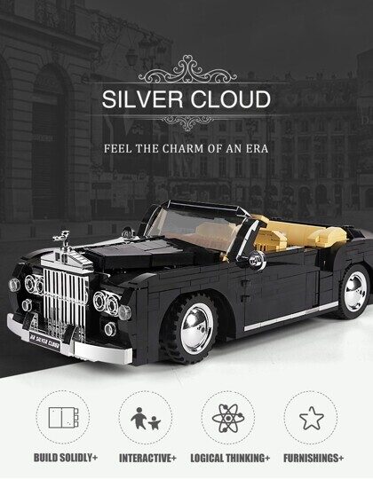 Конструктор Ретро автомобиль Rolls Royce Silver Cloud Mould King 10006
