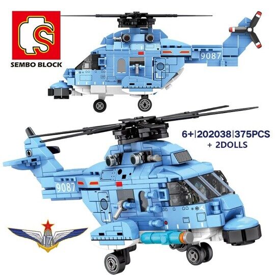 Конструктор Боевой вертолет Sembo 202038, 375 дет.,