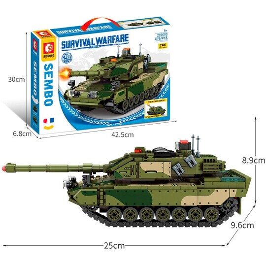 Конструктор Танк Leopard 2A6, Sembo 207003, 649 дет