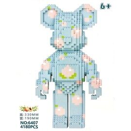 Конструктор 3 д Bearbrick, Мишка с персиками, 4180 дет. 6407, кавс