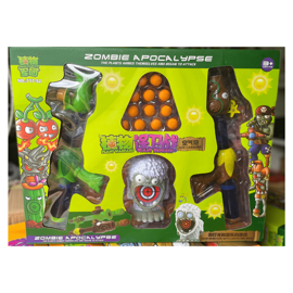 Набор игрушек Зомби против растений 777-12, 2 бластера, мишень, снаряды