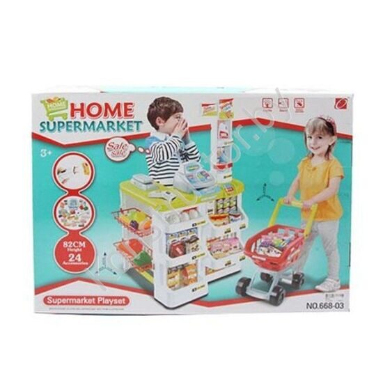 Детский Супермаркет 668-03 с кассой, тележкой и товарами